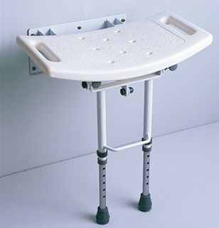 Asiento Ducha de pared, Abatible con Patas