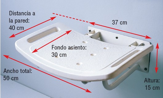 Asiento Ducha de Pared, Abatible